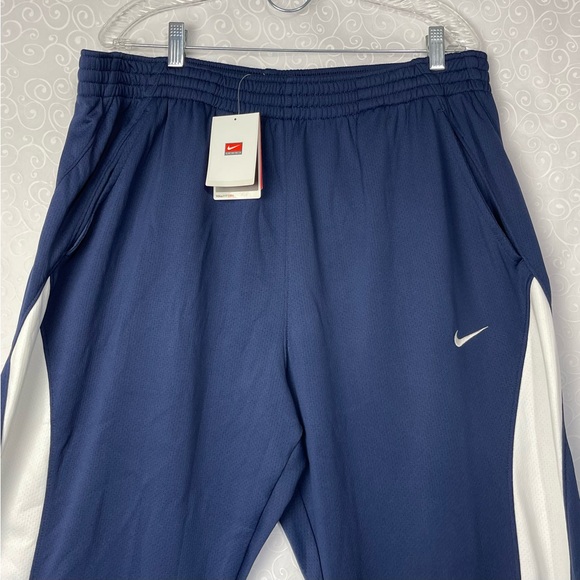 VTG Nike Team Pants Men  XXL Mesh Navy Blue Sweat Basketball Y2K 90s Ankle Snap - Picture 3 of 9